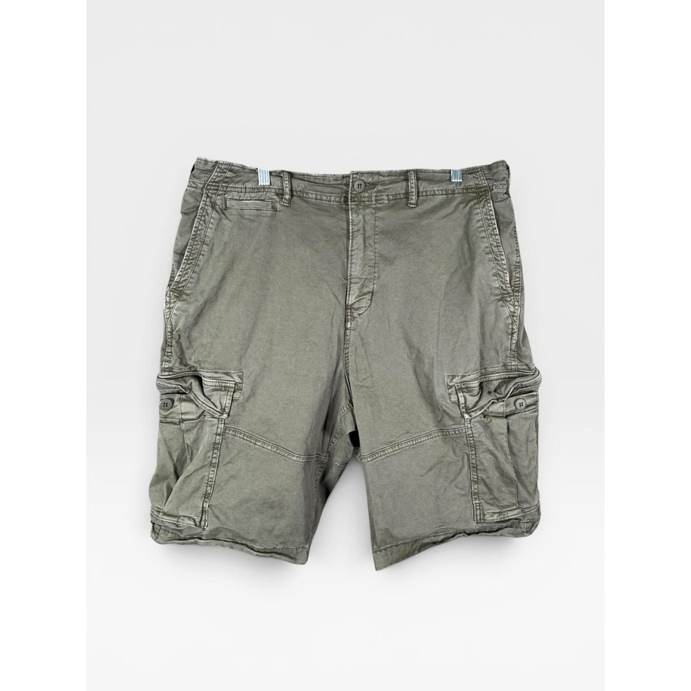 American Eagle Flex Cargo Shorts Mens 38 Green Stretch Canvas 11 Inseam Casual